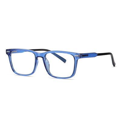 Ralferty Men's Eyeglasses TR90 Square Anti Blue Light D2323-1 Anti Blue Ralferty C277 Shiny Blue  