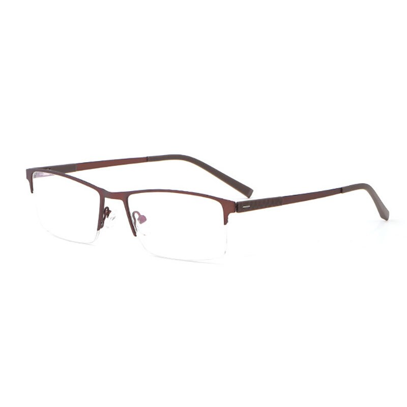 Hotochki Unisex Semi Rim Square Alloy Frame Eyeglasses 8839 Semi Rim Hotochki Auburn  