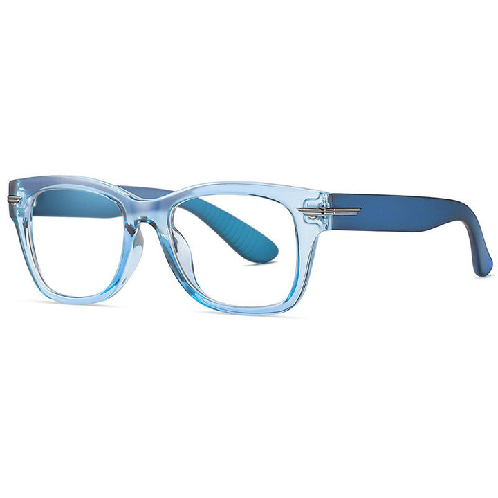 CCSpace Women's Full Rim Square Tr 90 Titanium Frame Eyeglasses 49388 Full Rim CCspace C120Clear-Blue  