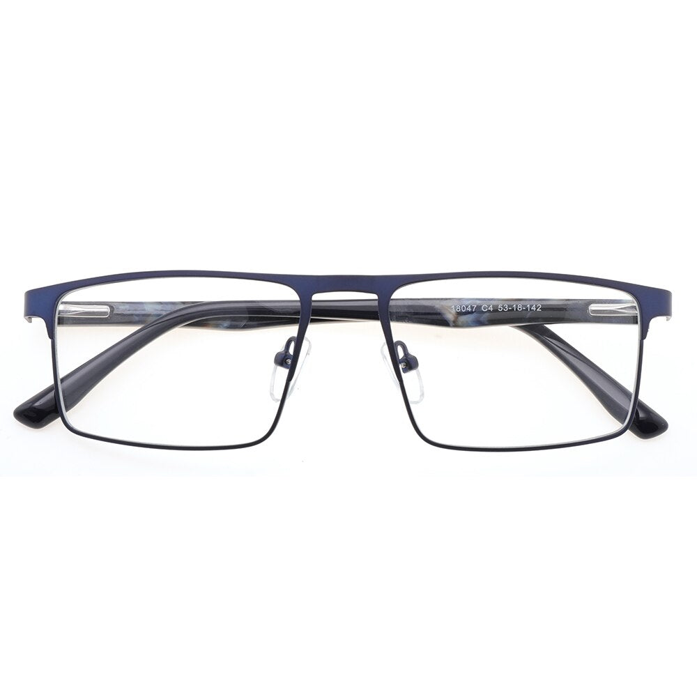 Laoyehui Men's Eyeglasses Square Alloy Reading Glasses 18407 Reading Glasses Laoyehui 0 Blue 