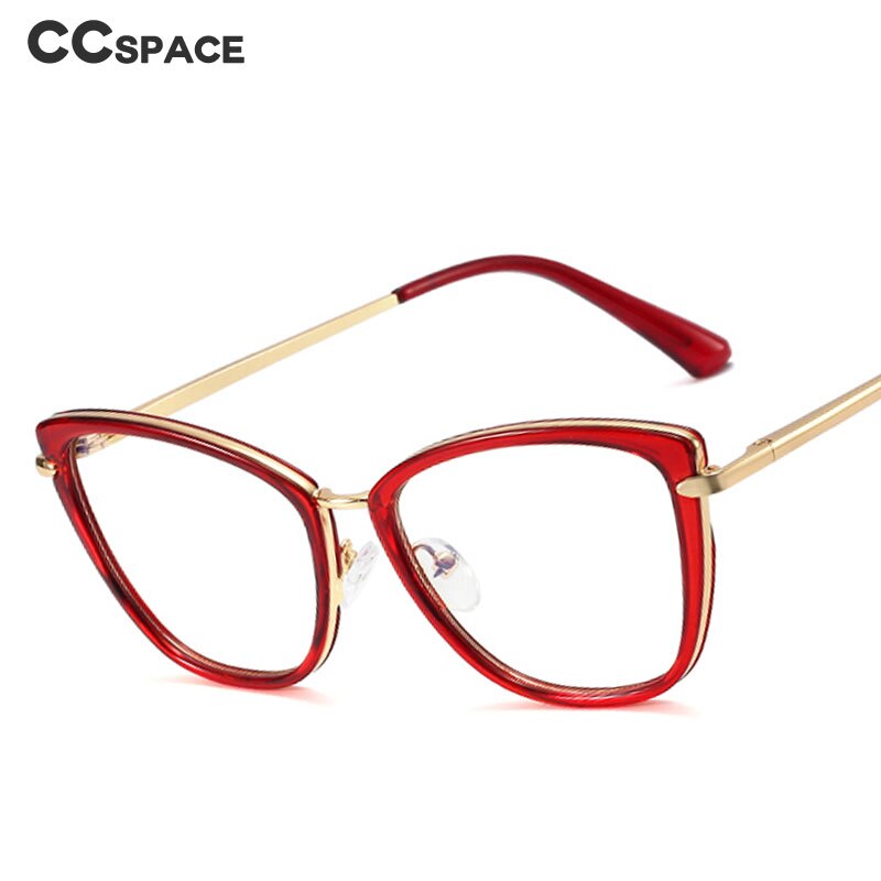 CCSpace Unisex Full Rim Cat Eye Tr 90 Titanium Frame Eyeglasses 48321 Full Rim CCspace   