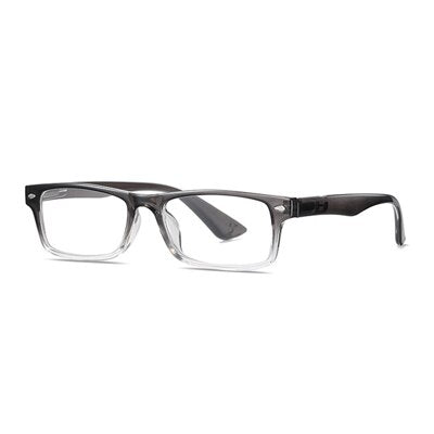 Ralferty Unisex Small Rectangle Reading Glasses Anti Blue Light D6101 Reading Glasses Ralferty +400 C289 Gray 