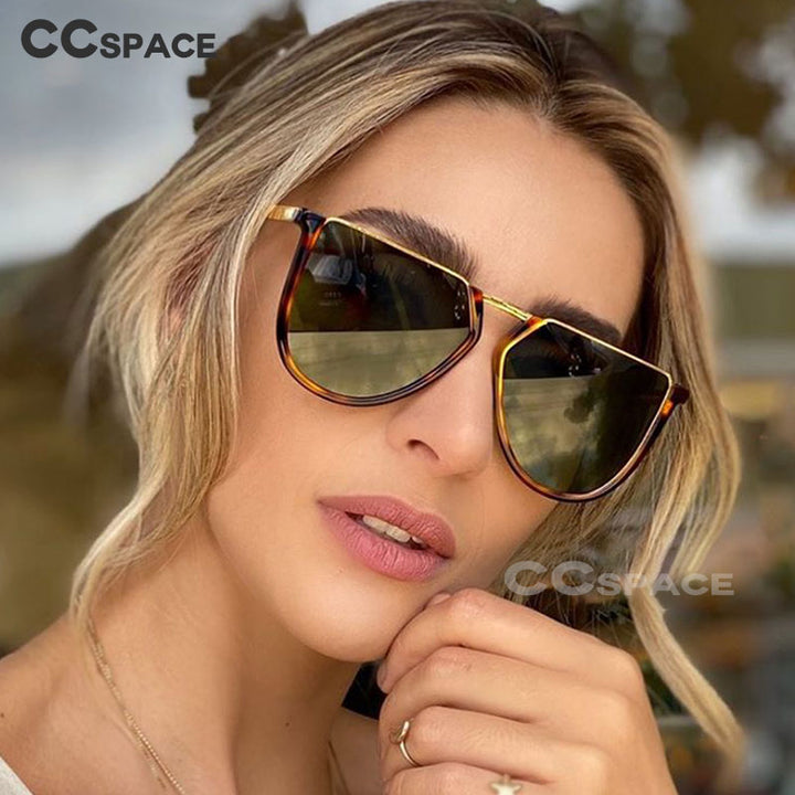CCSpace Women's Full Rim Alloy Polygonal Frame Sunglasses 48041 Sunglasses CCspace Sunglasses   