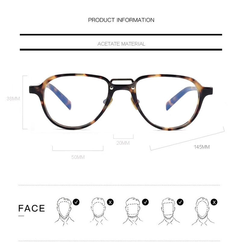 Aissuarvey Round Light Acetate Full Rim Double Bridge Frame Eyeglasses Full Rim Aissuarvey Eyeglasses   