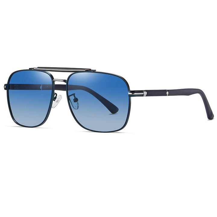 KatKani Men's Full Rim Double Bridge Alloy Polarized Sunglasses K6320 Sunglasses KatKani Sunglasses Blue C05 Other 