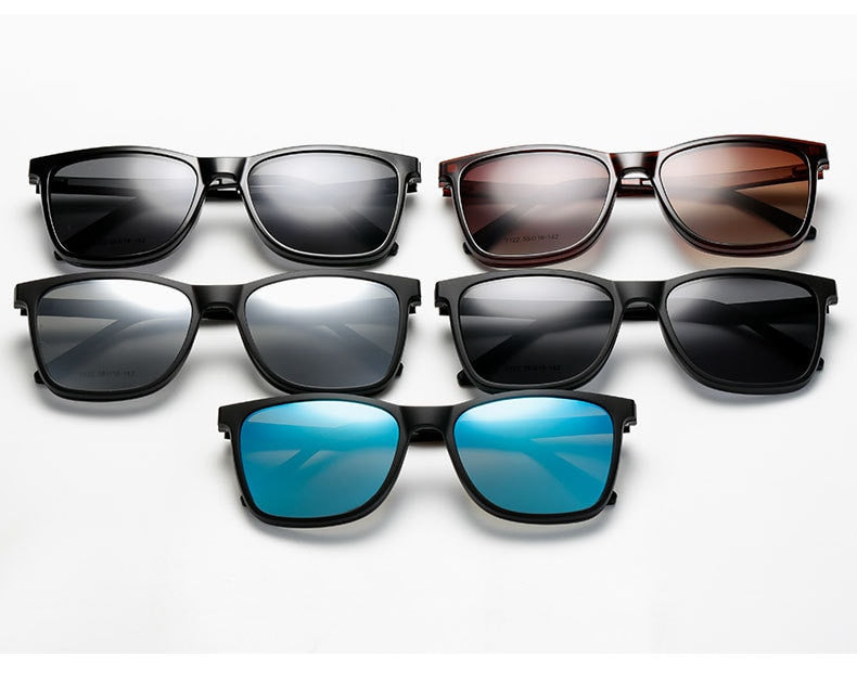 Yimaruili Unisex Full Rim TR 90 Resin Eyeglasses With Polarized Magnetic Clip On Sunglasses 2122 Clip On Sunglasses Yimaruili Eyeglasses   