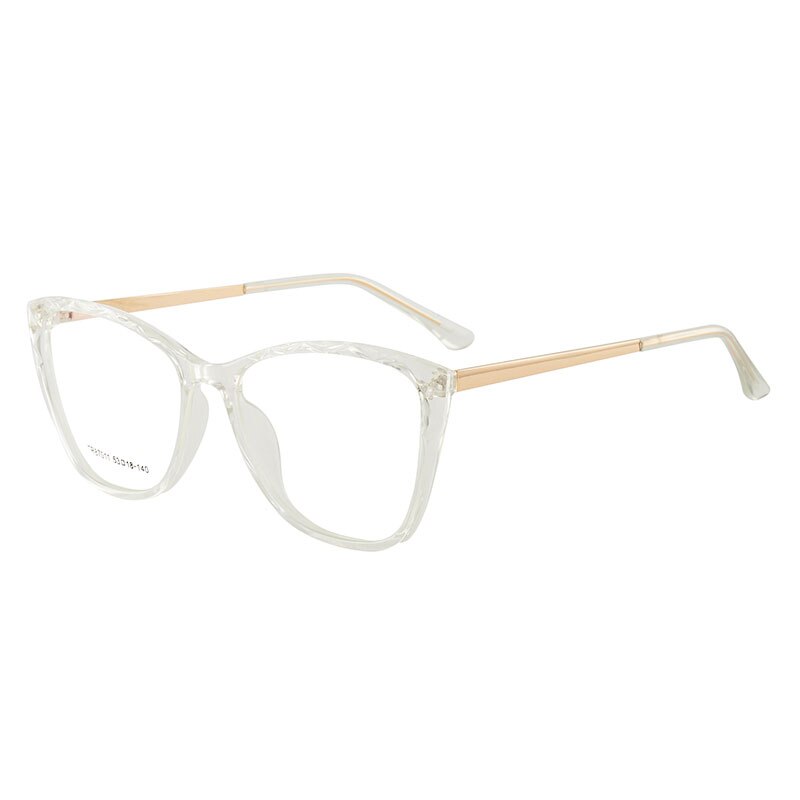 Hotony Women's Full Rim TR 90 Resin Square Cat Eye Frame Eyeglasses 7011 Full Rim Hotony Transparent  