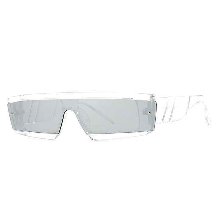 CCSpace Unisex Full Rim Square Resin One Lens Steam Punk Frame Sunglasses 46532 Sunglasses CCspace Sunglasses C2Clear  