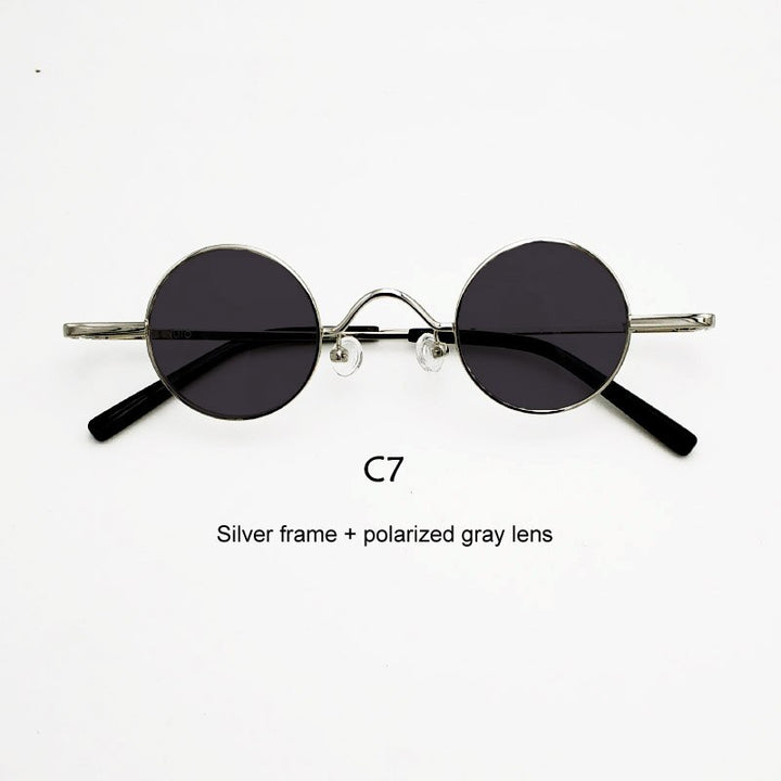 Unisex Acetate Alloy Frame Small Round Sunglasses Sunglasses Yujo C7 China 