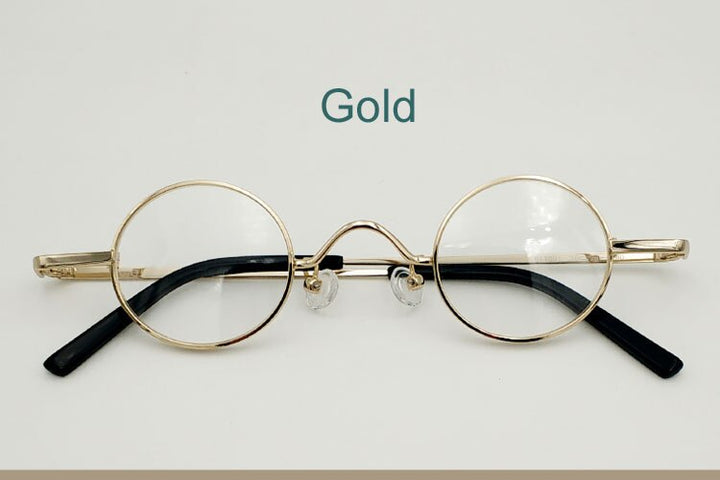 Unisex Small Round Adult Myopic Reading Glasses Reading Glasses Yujo China 0 Gold