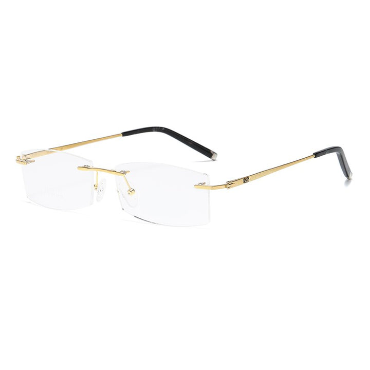 Zirosat 9119 Unisex Eyeglasses Pure Titanium Rimless Rimless Zirosat golden  