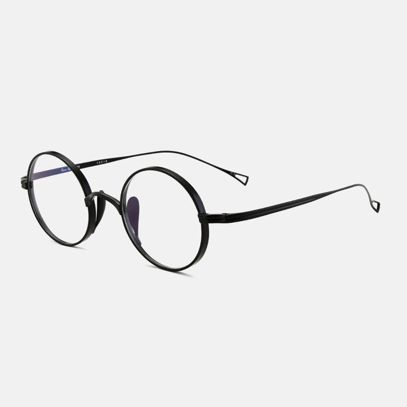Japan Handmade Pure Titanium Men's Retro Round Frame Glasses High Degr –  Cinily