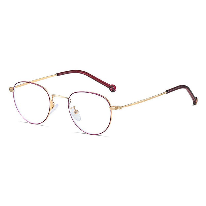 Hotony Unisex Full Rim Alloy Round Frame Eyeglasses 9957 Full Rim Hotony PINK GOLD  