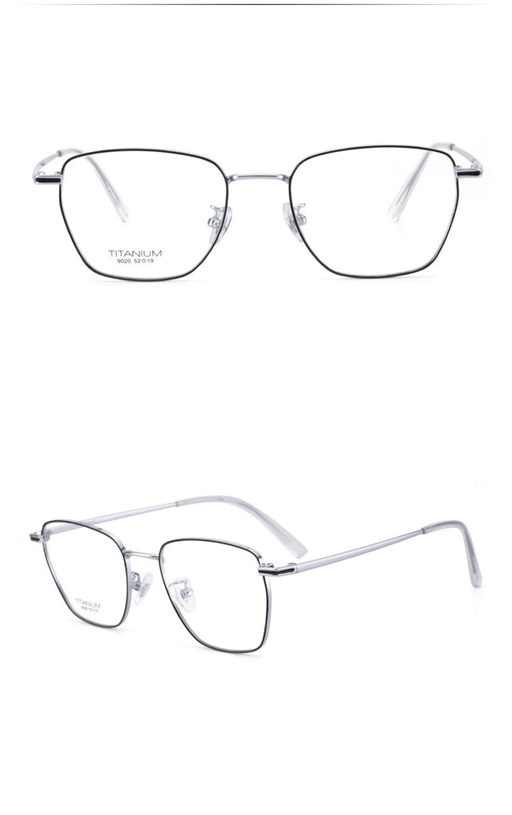 Muzz Men's Full Rim Square Titanium Frame Eyeglasses T9020 Full Rim Muzz 2  