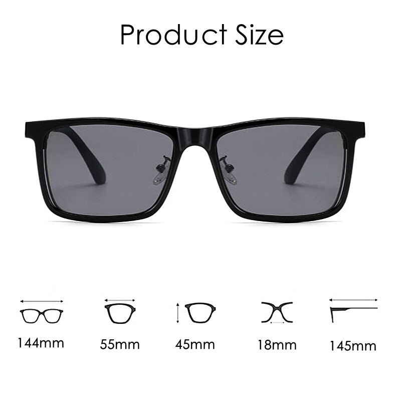 KatKani Men's Semi Rim Alloy Frame Eyeglasses Magnetic Polarized Sunglasses Tj2172 Sunglasses KatKani Eyeglasses   