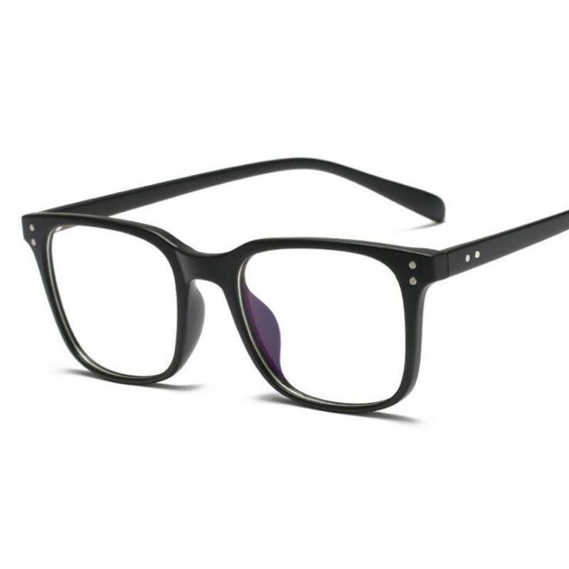 Hotochki Unisex Full Rim TR-90 Resin Square Acetate Frame Eyeglasses 5025 Full Rim Hotochki shine black  