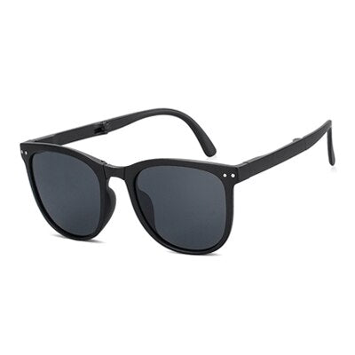 Ralferty Unisex Sunglasses Folding Polarized Square D125 Sunglasses Ralferty C1 Black - Full Gray As picture 