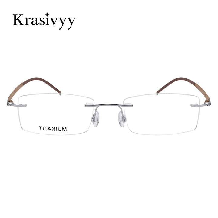 Krasivyy Unisex Rimless Square Screwless Titanium Eyeglasses Kr5001 Rimless Krasivyy   