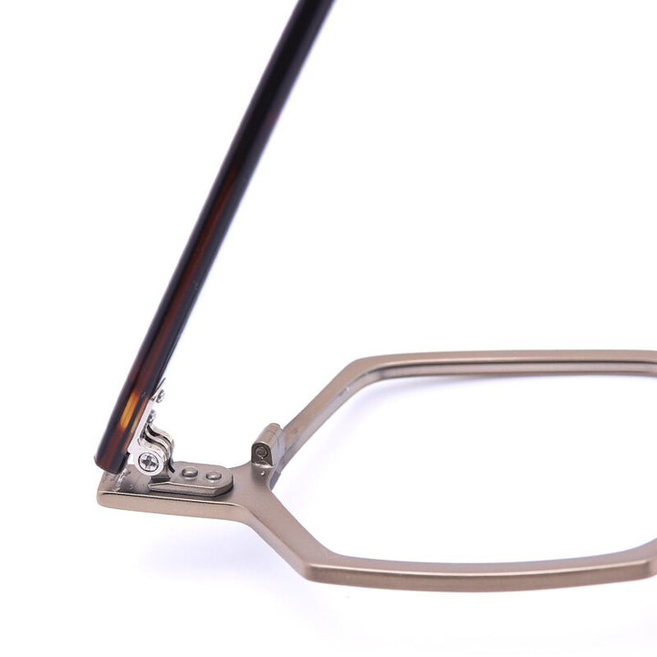 Muzz Men's Full Rim Irregular Square Brushed Titanium Acetate Frame Eyeglasses M70704 Full Rim Muzz   