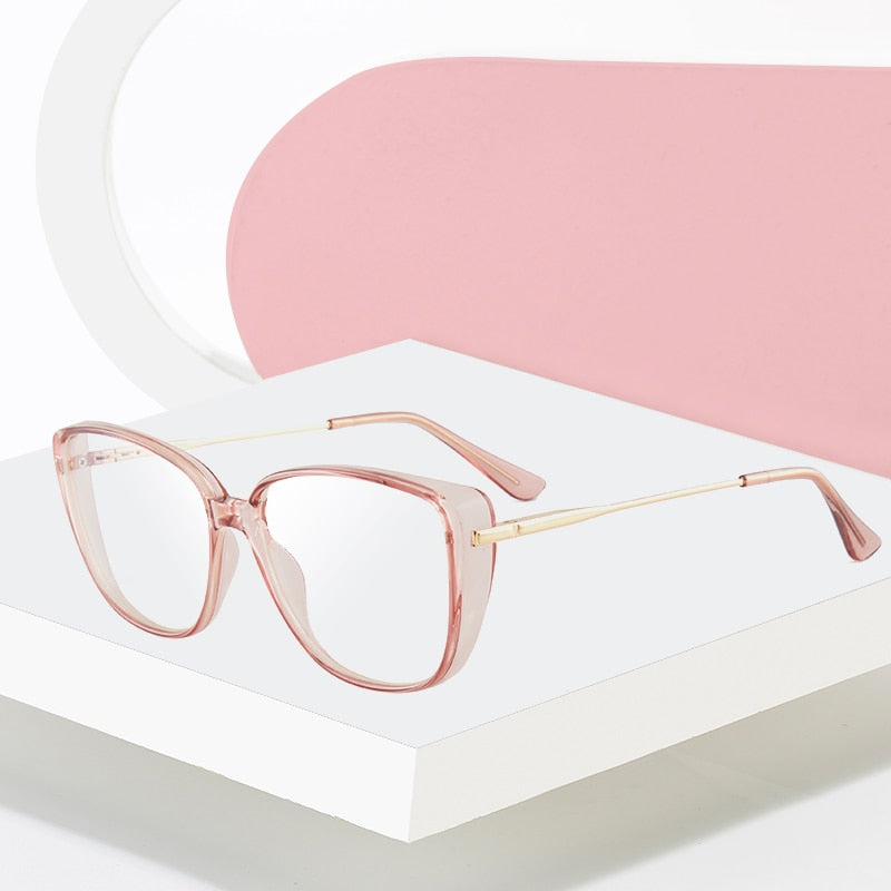 Hotony Women's Full Rim TR 90 Resin Cat Eye Frame Eyeglasses 7020 Full Rim Hotony   