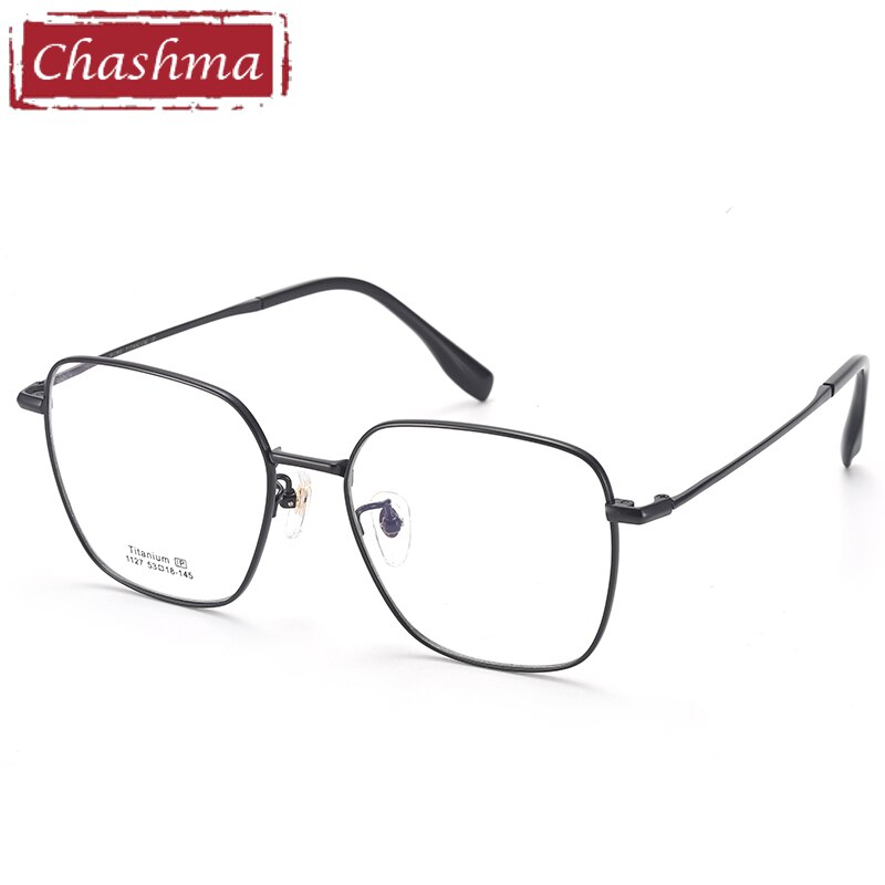 Unisex Titanium Full Rim Frame Eyeglasses 1127 Full Rim Chashma Black  