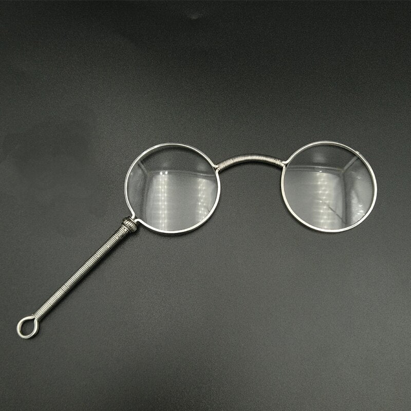 Unisex Vintage Silver Handheld Handcrafted Opera Reading Glasses Reading Glasses Yujo   