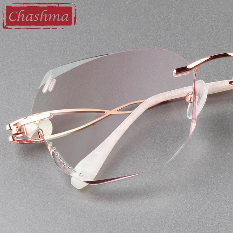 Chashma Women's Rimless Square Titanium Eyeglasses 88023 Rimless Chashma   