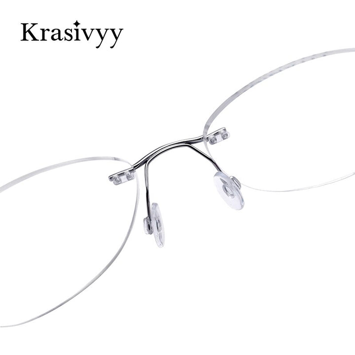 Krasivyy Women's Rimless Oval Screwless Titanium Eyeglasses Kr5003 Rimless Krasivyy   
