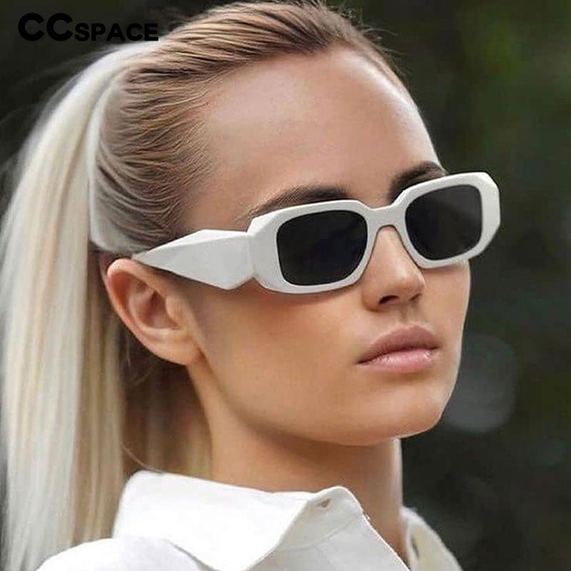 CCSpace Unisex Full Rim Rectangle Cat Eye Resin Frame Sunglasses 53025 Sunglasses CCspace Sunglasses   