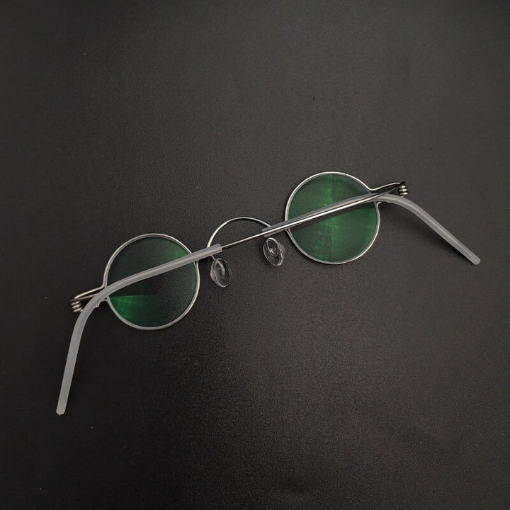 Unisex Handcrafted Small Round Eyeglasses Customizable Lenses Frame Yujo   