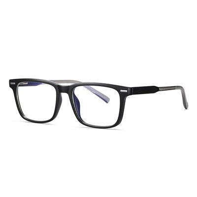 Ralferty Men's Eyeglasses TR90 Square Anti Blue Light D2323-1 Anti Blue Ralferty C01 Shiny Black  