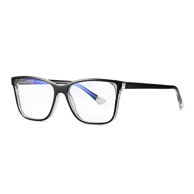 Ralferty Women's Eyeglasses Anti Blue Light Square D3507 Anti Blue Ralferty C191 Clear Black  