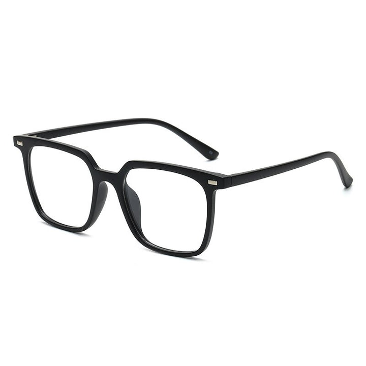 KatKani Unisex Full Rim TR 90 Acetate Square Frame Eyeglasses K17107 Full Rim KatKani Eyeglasses Matte Black  
