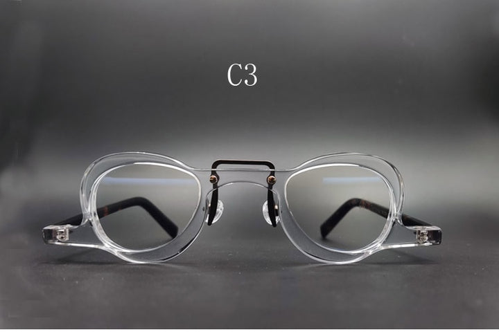 Unisex Handcrafted Oval Acetate Frame Eyeglasses Customizable Lenses Frame Yujo C3 China 