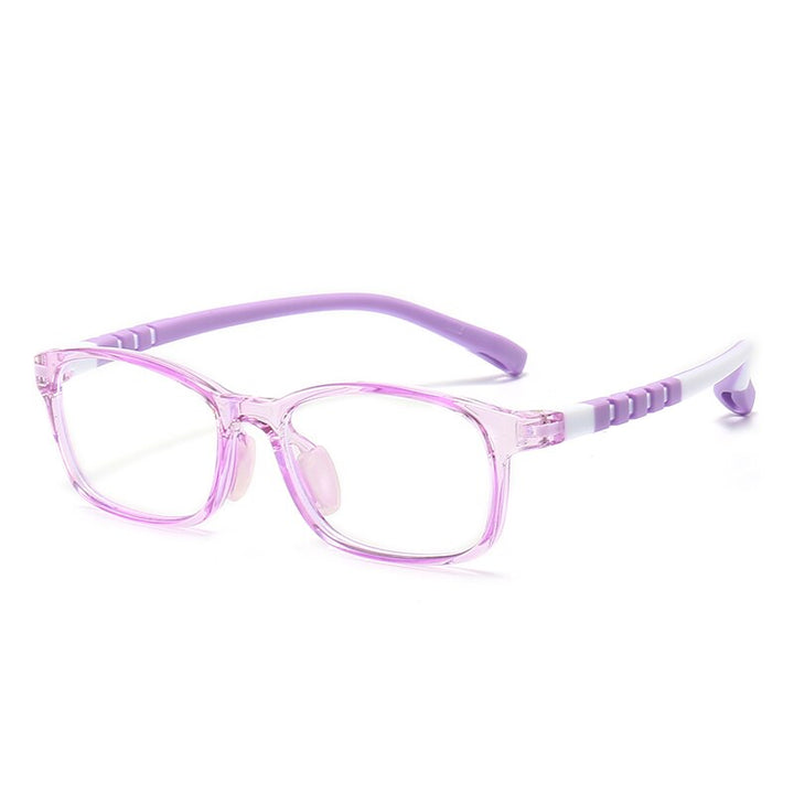 Oveliness Unisex Children's Full Rim Square Tr 90 Titanium Eyeglasses Trd107 Full Rim Oveliness c5 purple  