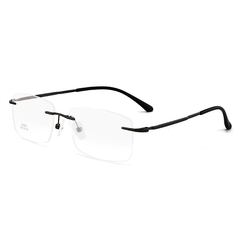 Hotochki Men's Rimless Alloy Screwless Frame Eyeglasses 7053 Rimless Hotochki black  