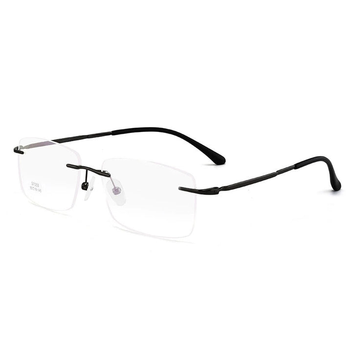 Hotochki Men's Rimless Alloy Screwless Frame Eyeglasses 7053 Rimless Hotochki black  