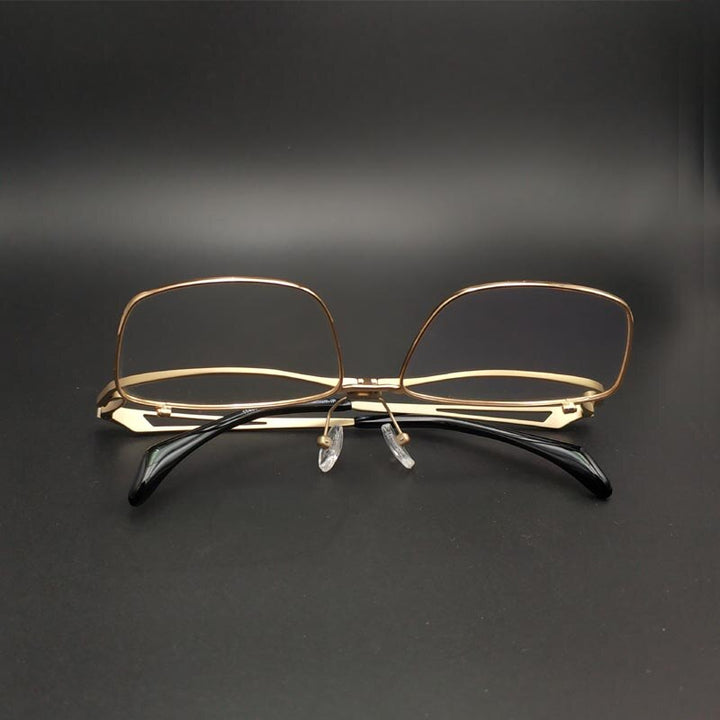 Yujo Unisex Full Rim Square Titanium Flip Up Frame Reading Glasses Y043 Reading Glasses Yujo   