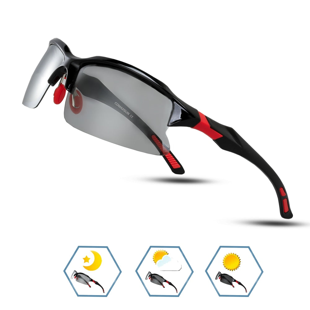 Men's Polarized Cycling Glasses XQ129 - Enhance Your Ride sty1 Black Red / China