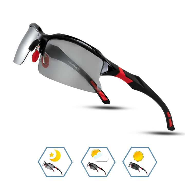 Men's Polarized Cycling Glasses Sport Sunglasses XQ129 Sunglasses Comaxsun Style 2 Black Red China 