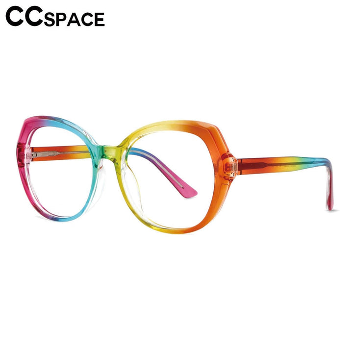 CCSpace Women's Full Rim Round Tr 90 Titanium Frame Eyeglasses 53701 Full Rim CCspace   