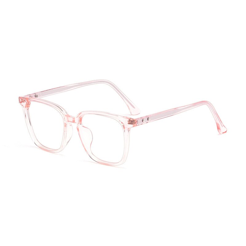 KatKani Unisex Full Rim Acetate Square Frame Eyeglasses 1008b Full Rim KatKani Eyeglasses Transparent Pink  