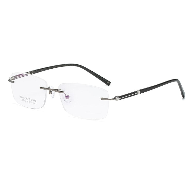 Zirosat 52050 Men's Eyeglasses Square Rimless Rimless Zirosat grey  