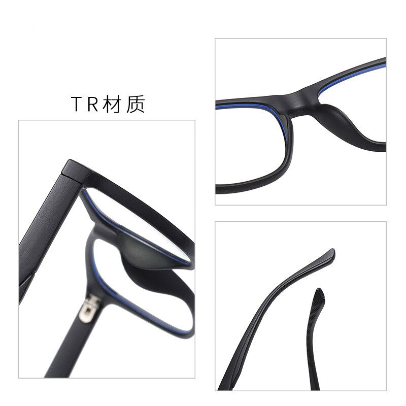 Children's Square Full Rim Silica Titanium Eyeglasses Anti Blue Light Lenses Wd5102 Full Rim Bclear   