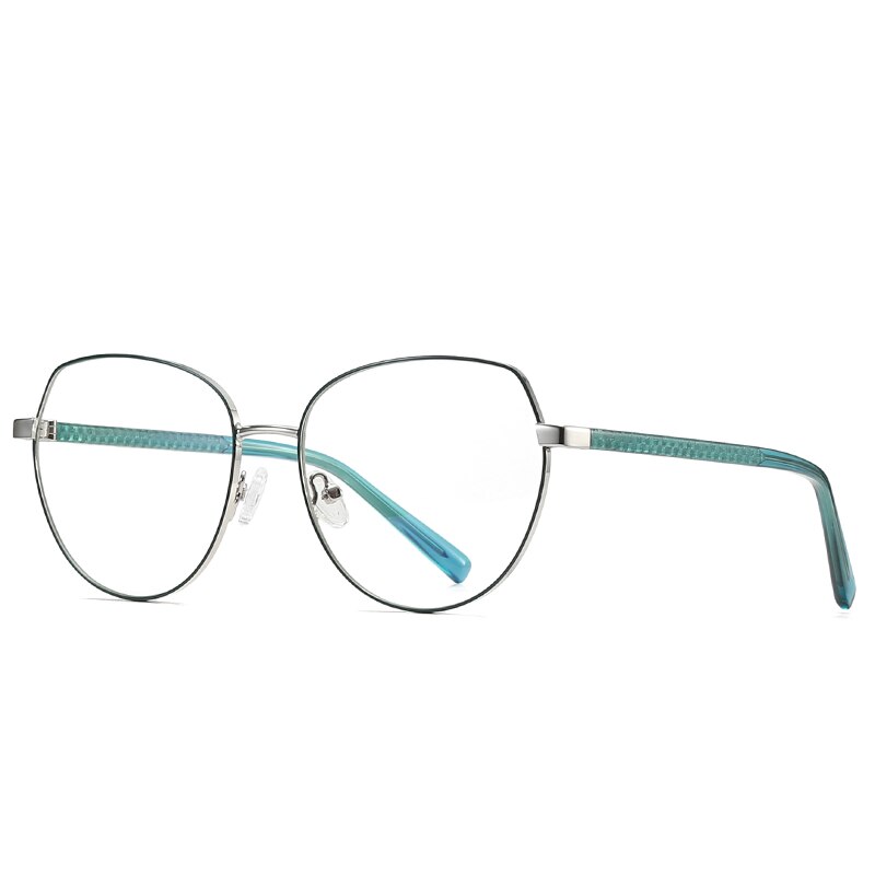 Hotochki Women's Full Rim Oval TR-90 Resin Alloy Frame Eyeglasses 3005 Full Rim Hotochki green  