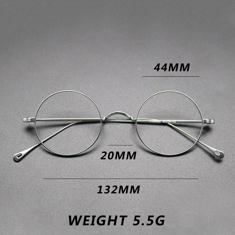 Gatenac Unisex Full Rim Round Titanium Frame Eyeglasses Gxyj573 Full Rim Gatenac   
