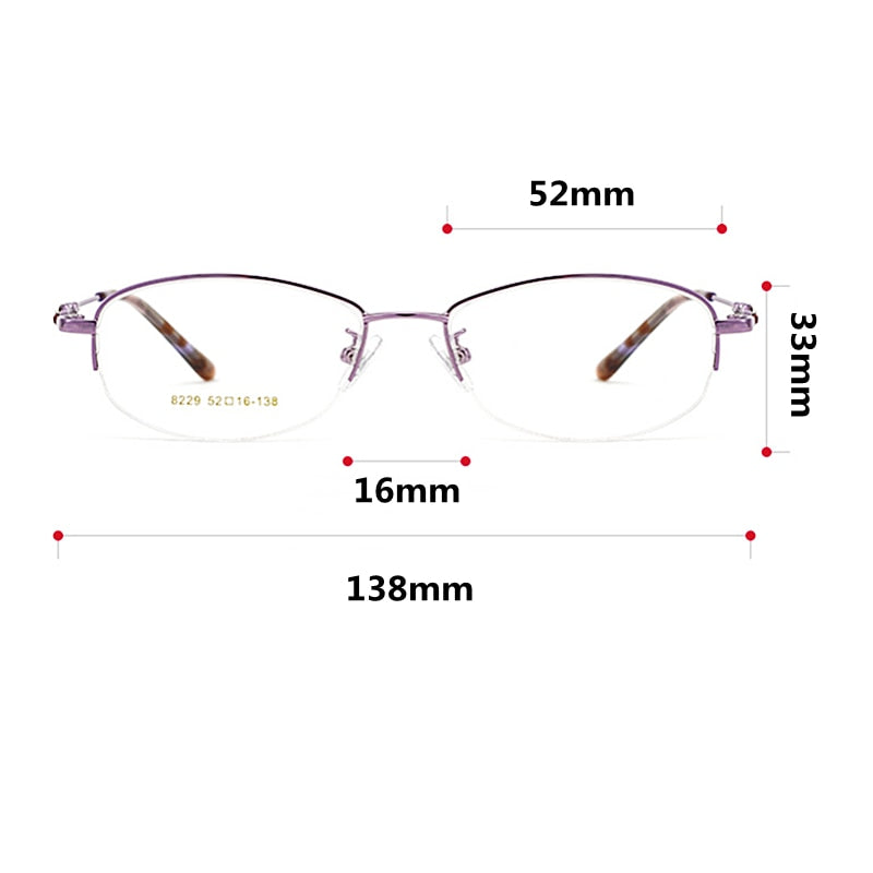 KatKani Women's Semi Rim Eyeglasses - Elegant Alloy Frame – FuzWeb