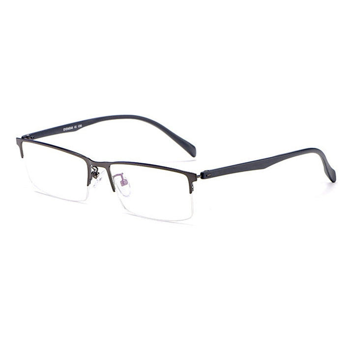 Yimaruili Men's Semi Rim Alloy Frame Eyeglasses 89032 Semi Rim Yimaruili Eyeglasses Gray  