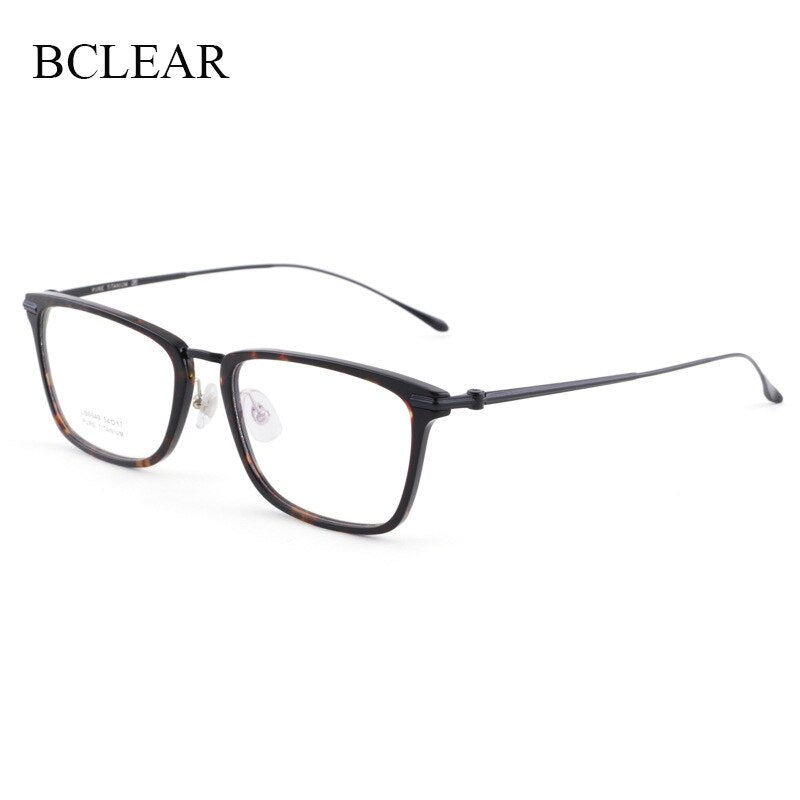 Unisex Full Rim Titanium Acetate Frame Eyeglasses 6649 Full Rim Bclear Leopard print  