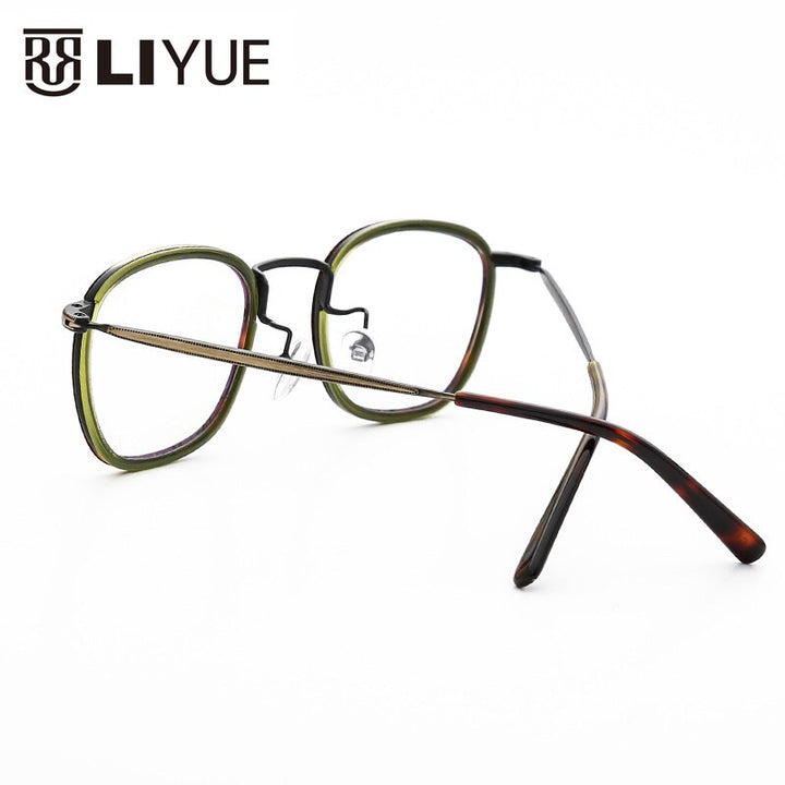 Oveliness Unisex Full Rim Square Acetate Alloy Eyeglasses 5188 Full Rim Oveliness   